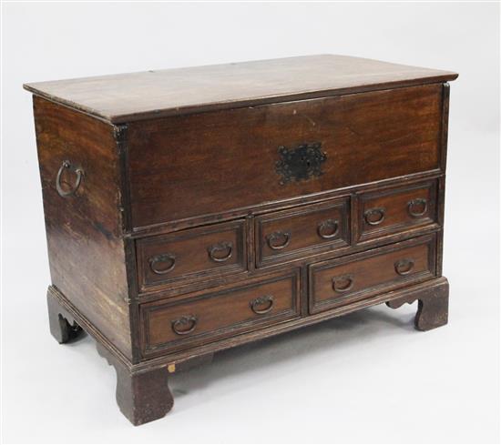 Late 18th century mahogany mule chest